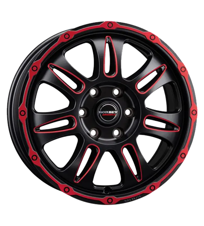 Borbet CW8 red rim window polished matt 8,00x18 5x118,00 ET50,00
