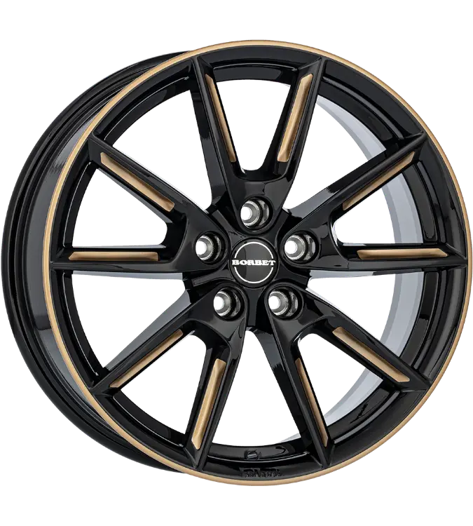 Borbet LX18 black gold spoke rim 8,00x18 5x114,30 ET48,00