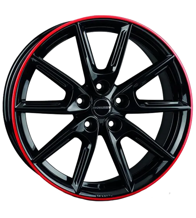 Borbet LX18 black glossy rim red 8,00x18 5x112,00 ET44,00