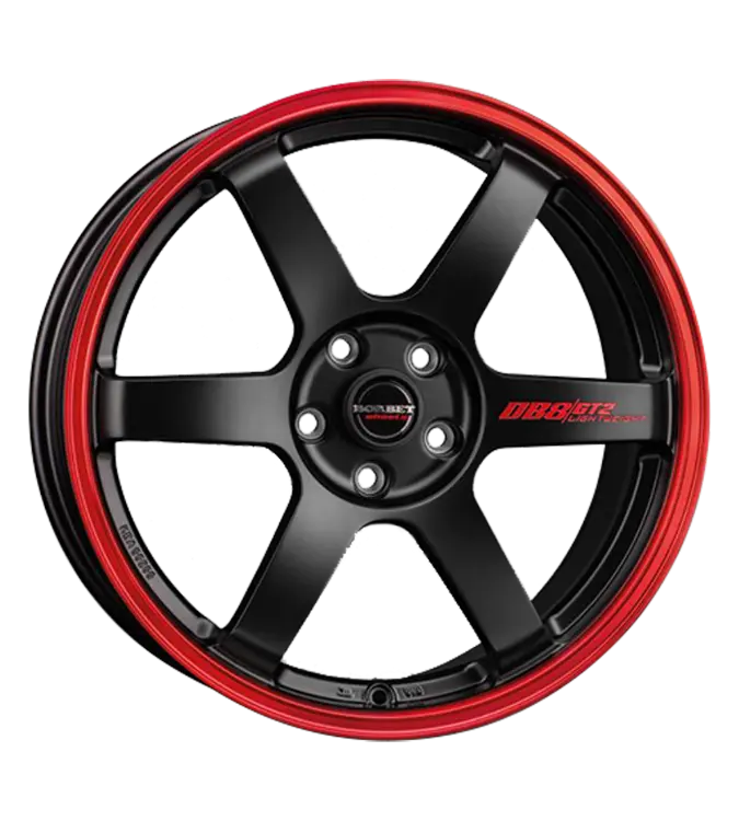 Borbet DB8GT2 black matt rim red 8,50x19 5x114,30 ET35,00